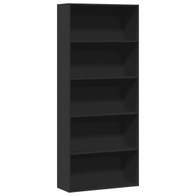 Book Cabinet Black Engineered wood Tall Book Shelf Rect...