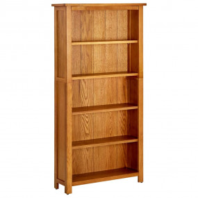 Bookcase Natural Oak Solid Oak Wood Bookcase Rectangula...