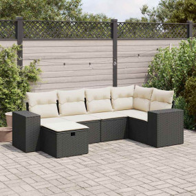 Garden Sofa Set Black, Cream White
