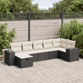 Garden Sofa Set Black PE rattan Large Modular Garden So...