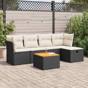 Garden Sofa Set Black, Cream White
