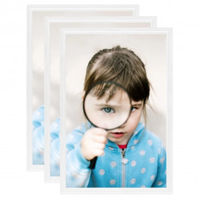 Photo Frame Set of 3 White MDF, PS (polystyrene) 5.1x7....