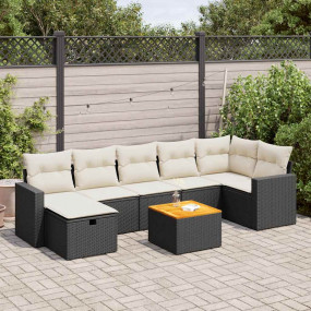 Garden Sofa Set Black, Cream White
