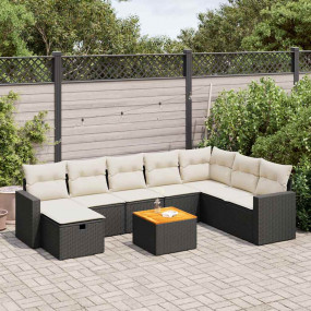 Garden Sofa Set Black, Cream white