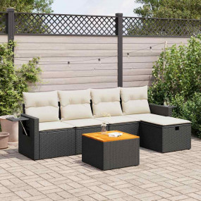 Garden Sofa Set Black, Cream White
