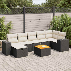 Garden Sofa Set Black, Cream white PE rattan Large Modu...