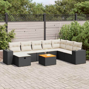 Garden Sofa Set Black, Cream White
