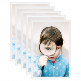 Photo Frame Set of 5 White MDF 8.3 x 11.7 in Modern
