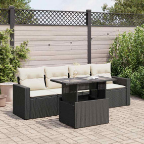 Garden Sofa Set Black, Cream White