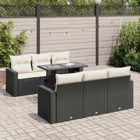 Garden Sofa Set Black, Cream White