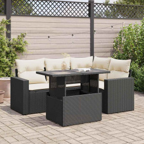 Garden Sofa Set Black, Cream white
