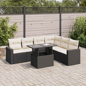 Garden Sofa Set Black, Cream White