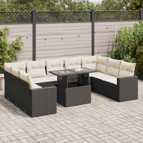 Garden Sofa Set Black