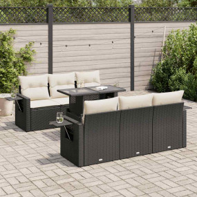 Garden Sofa Set Black, Cream White