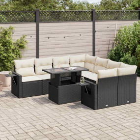 Garden Sofa Set Black, Cream white