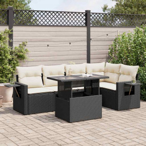 Garden Sofa Set Black, Cream white