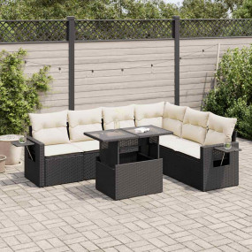Garden Sofa Set Black and Cream