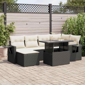 Garden Sofa Set Black, Cream White