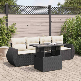 Garden Sofa Set Black, Cream White
