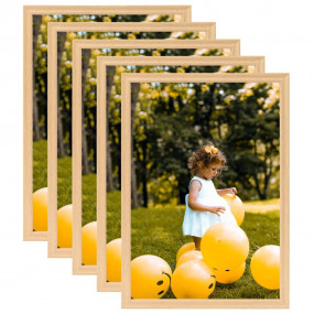 Photo Frame Set of 5 Light oak MDF, PS (polystyrene) La...