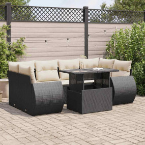 Garden Sofa Set Black, Cream White