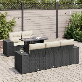 Garden Sofa Set Black, Cream white
