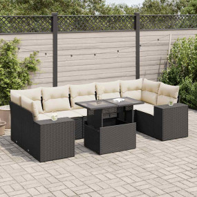Garden Sofa Set Black and Cream white
