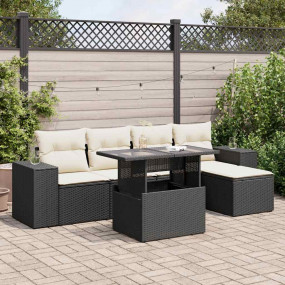 Garden Sofa Set Black, Cream White