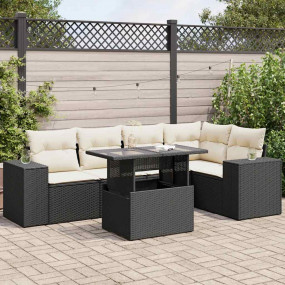 Garden Sofa Set Black PE rattan Garden Sofa Set Rectang...