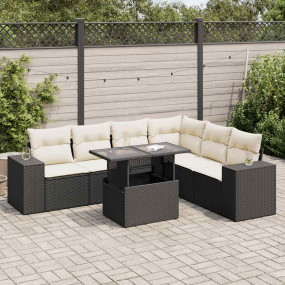 Garden Sofa Set Black, Cream White