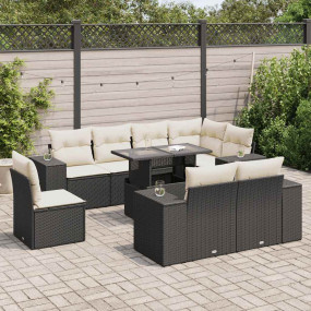 Garden Sofa Set Black, Cream White