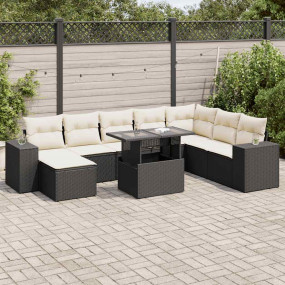 Garden Sofa Set Black, Cream White