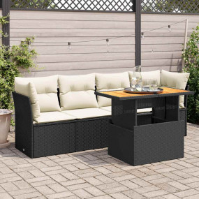 Garden Sofa Set Black, Cream White