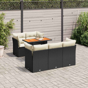 Garden Sofa Set Black, Cream White