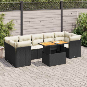 Garden Sofa Set Black, Cream White