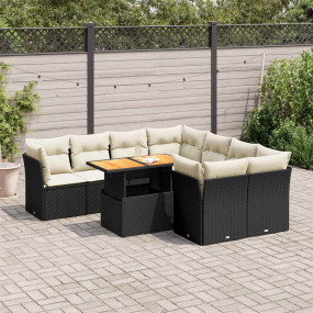 Garden Sofa Set Black, Cream White