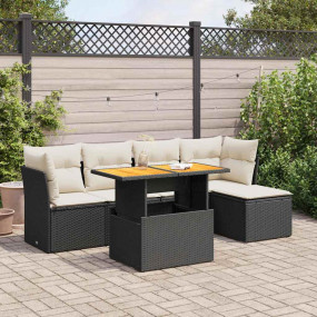 Garden Sofa Set Black, Cream White