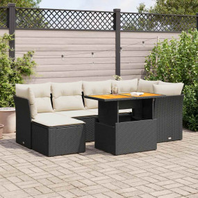 Garden Sofa Set Black, Cream White
