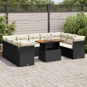 Garden Sofa Set Black, Cream White