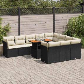 Garden Sofa Set Black, Cream White