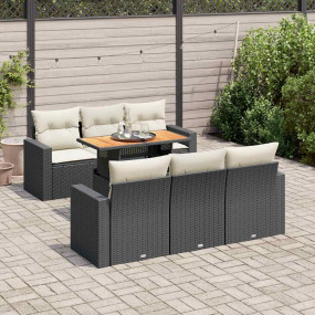 Garden Sofa Set Black, Cream White