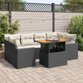 Garden Sofa Set Black, Cream white