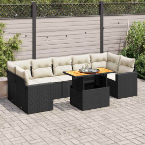 Garden Sofa Set Black and Cream