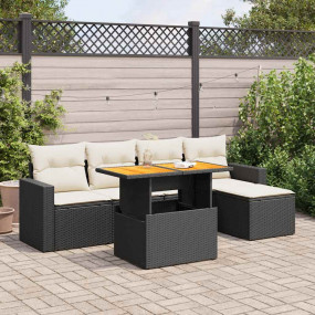 Garden Sofa Set Black, Cream White