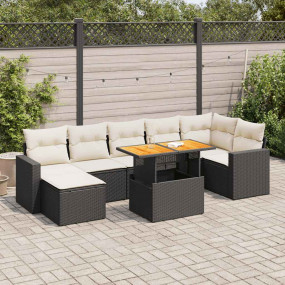 Garden Sofa Set Black, Cream White