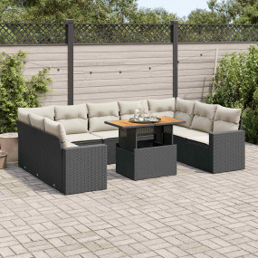 Garden Sofa Set Black, Cream White