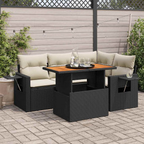 Garden Sofa Set Black, Cream White