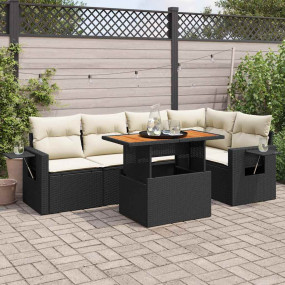 Garden Sofa Set Black, Cream white