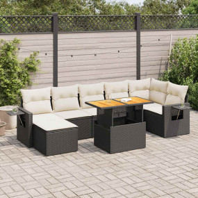 Garden Sofa Set Black, Cream White