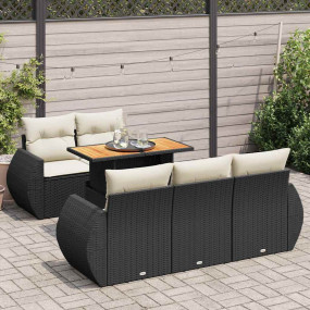 Garden Sofa Set Black, Cream